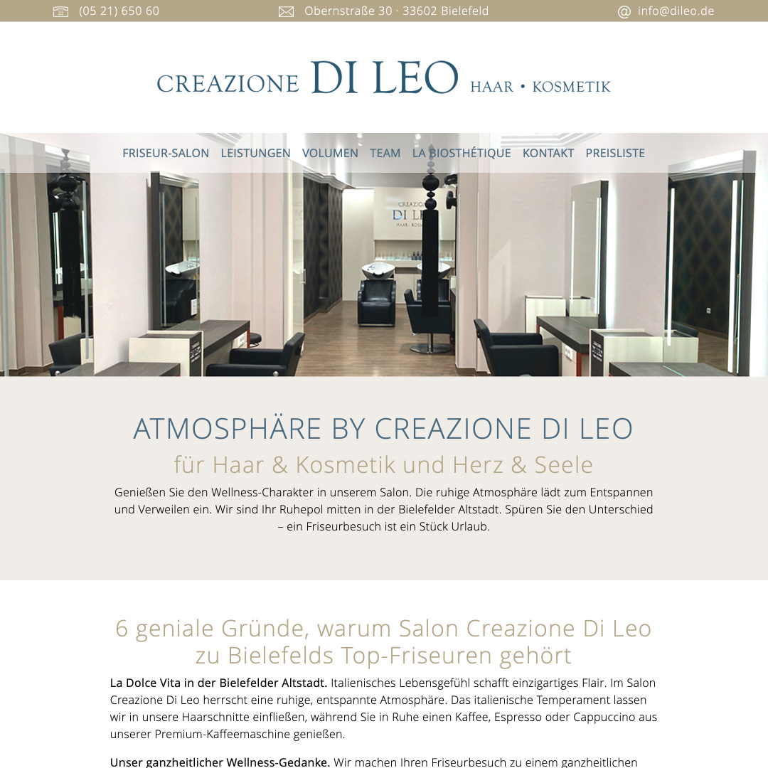 Creazione Di Leo: Homepage