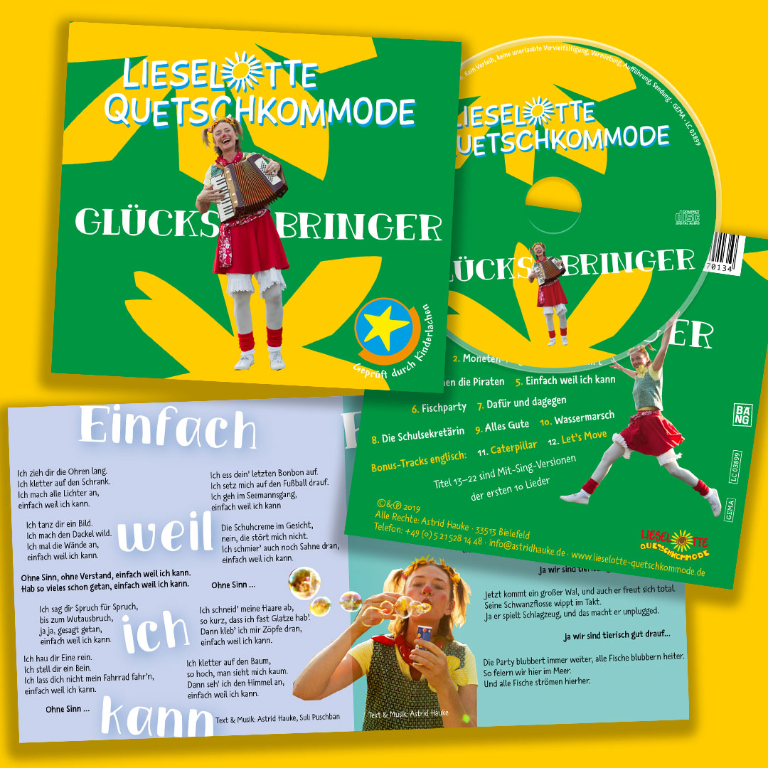CD-Gestaltung für Lieselotte Quetschkommode: Glücksbringer