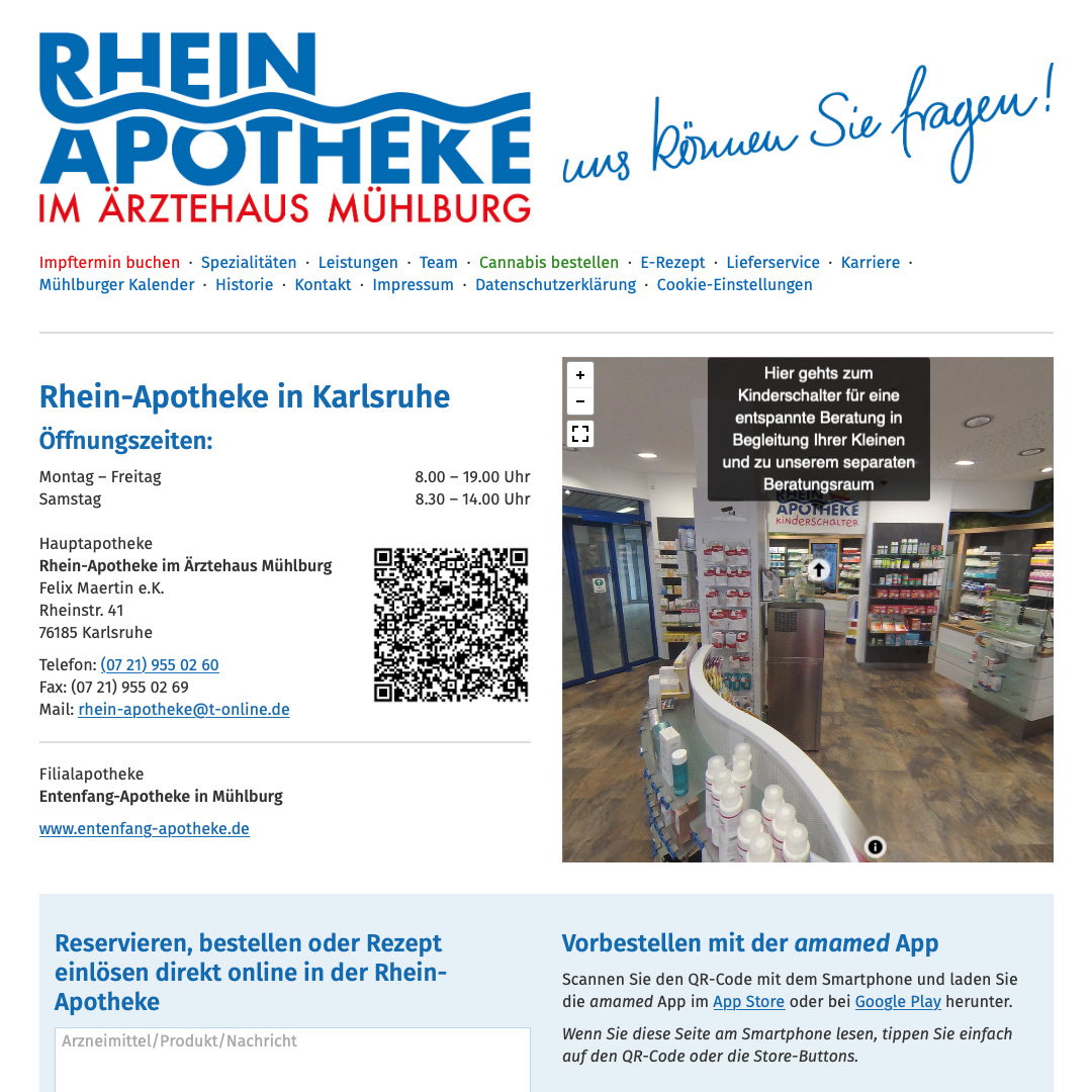 Rhein Apotheke Karlsruhe: Homepage